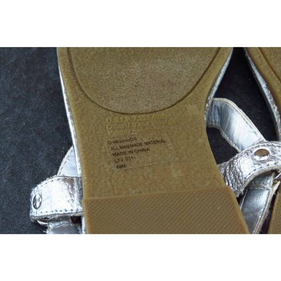 Nine West Size 6.5 M Silver Gladiator Synthetic Women Sandal Shoes - Picture 7 of 8